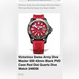 Dive Master 500 Quartz Victorinox Swiss Army DiveRed Dial QuartzDiveWatch249056.